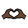 Heart Hands: Dark Skin Tone Emoji 🫶🏿 image - OpenMoji style