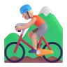 Person Mountain Biking: Medium-Dark Skin Tone Emoji 🚵🏾 image - Microsoft 3D Fluent style