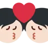 Kiss: Light Skin Tone Emoji 💏🏻 image - Twitter / X (Twemoji) style