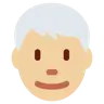 Man: Medium-Light Skin Tone, White Hair Emoji 👨🏼‍🦳 image - Twitter / X (Twemoji) style