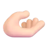 Palm Up Hand: Light Skin Tone Emoji 🫴🏻 image - Microsoft 3D Fluent style