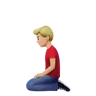 Man Kneeling: Medium-Light Skin Tone Emoji 🧎🏼‍♂️ image - Apple style