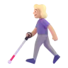 Woman With White Cane: Medium-Light Skin Tone Emoji 👩🏼‍🦯 image - Microsoft 3D Fluent style