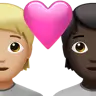 Couple With Heart: Person, Person, Medium-Light Skin Tone, Dark Skin Tone Emoji 🧑🏼‍❤️‍🧑🏿 image - Apple style