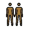 People Holding Hands: Medium-Dark Skin Tone Emoji 🧑🏾‍🤝‍🧑🏾 image - OpenMoji style