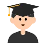Man Student: Light Skin Tone Emoji 👨🏻‍🎓 image - Tossface style