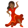 Woman Dancing: Medium-Dark Skin Tone Emoji 💃🏾 image - Google Noto Color style