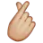 Hand With Index Finger And Thumb Crossed: Medium-Light Skin Tone