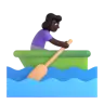 Woman Rowing Boat: Dark Skin Tone Emoji 🚣🏿‍♀️ image - Microsoft 3D Fluent style