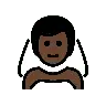 Man With Veil: Dark Skin Tone Emoji 👰🏿‍♂️ image - OpenMoji style