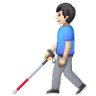 Man With White Cane: Light Skin Tone Emoji 👨🏻‍🦯 image - Samsung style