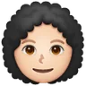 Woman: Light Skin Tone, Curly Hair Emoji 👩🏻‍🦱 image - Samsung style