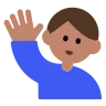 Man Raising Hand: Medium Skin Tone Emoji 🙋🏽‍♂️ image - Tossface style