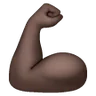 Flexed Biceps: Dark Skin Tone Emoji 💪🏿 image - Samsung style