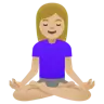 Woman In Lotus Position: Medium-Light Skin Tone Emoji 🧘🏼‍♀️ image - Google Noto Color style