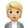 Office Worker: Medium-Light Skin Tone Emoji 🧑🏼‍💼 image - Apple style