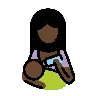 Woman Feeding Baby: Dark Skin Tone Emoji 👩🏿‍🍼 image - OpenMoji style