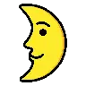 First Quarter Moon with Face Emoji 🌛 image - OpenMoji style