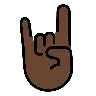 Sign Of The Horns: Dark Skin Tone Emoji 🤘🏿 image - OpenMoji style