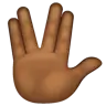 Vulcan Salute: Medium-Dark Skin Tone Emoji 🖖🏾 image - WhatsApp style