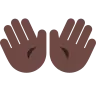 Open Hands: Dark Skin Tone Emoji 👐🏿 image - Tossface style