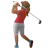 Woman Golfing: Medium Skin Tone