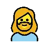 Woman: Beard Emoji 🧔‍♀️ image - OpenMoji style