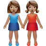 Women Holding Hands: Medium Skin Tone Emoji 👭🏽 image - Apple style