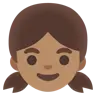 Girl: Medium Skin Tone Emoji 👧🏽 image - Google Noto Color style