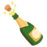 瓶子软木塞弹飞出 Emoji 🍾 image - Google Noto Color style
