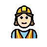 Woman Construction Worker: Light Skin Tone Emoji 👷🏻‍♀️ image - OpenMoji style