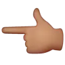 Backhand Index Pointing Left: Medium Skin Tone Emoji 👈🏽 image - WhatsApp style