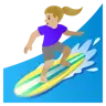 Woman Surfing: Medium-Light Skin Tone Emoji 🏄🏼‍♀️ image - Google Noto Color style