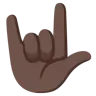 Love-You Gesture: Dark Skin Tone Emoji 🤟🏿 image - Google Noto Color style