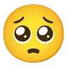 Visage avec des yeux suppliants Emoji 🥺 image - Google Noto Color Animated style