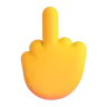 มือที่พลิกกลับด้วยการขยายนิ้วกลาง Emoji 🖕 image - Microsoft 3D Fluent style