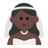 Woman With Veil: Dark Skin Tone Emoji 👰🏿‍♀️ image - Tossface style