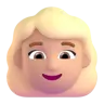 Woman: Medium-Light Skin Tone, Blond Hair Emoji 👱🏼‍♀️ image - Microsoft 3D Fluent style