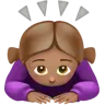 Woman Bowing: Medium Skin Tone Emoji 🙇🏽‍♀️ image - Apple style