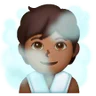 Person In Steamy Room: Medium-Dark Skin Tone Emoji 🧖🏾 image - Samsung style