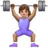 Woman Lifting Weights: Medium Skin Tone Emoji 🏋🏽‍♀️ image - Samsung style
