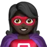 Woman Superhero: Dark Skin Tone Emoji 🦸🏿‍♀️ image - Apple style