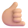 Call Me Hand: Medium-Light Skin Tone Emoji 🤙🏼 image - Microsoft 3D Fluent style