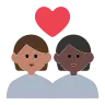 Couple With Heart: Person, Person, Medium Skin Tone, Dark Skin Tone Emoji 🧑🏽‍❤️‍🧑🏿 image - Tossface style