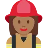 Woman Firefighter: Medium-Dark Skin Tone Emoji 👩🏾‍🚒 image - Twitter / X (Twemoji) style
