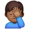 Man Facepalming: Medium-Dark Skin Tone Emoji 🤦🏾‍♂️ image - Samsung style