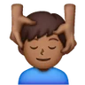 Man Getting Massage: Medium-Dark Skin Tone Emoji 💆🏾‍♂️ image - Samsung style