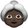 Old Woman: Dark Skin Tone Emoji 👵🏿 image - Apple style
