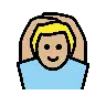Man Gesturing Ok: Medium-Light Skin Tone Emoji 🙆🏼‍♂️ image - OpenMoji style