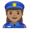 Woman Police Officer: Medium Skin Tone Emoji 👮🏽‍♀️ image - Google Noto Color style